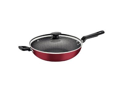 Wok Tramontina Loreto em Alumínio Antiaderente com Tampa Vermelho 3,3L