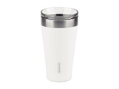 Copo Térmico Tramontina Exata em Aço Inox Branco com Tampa 550 ml