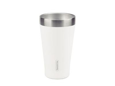 Copo Térmico Tramontina Exata em Aço Inox Branco sem Tampa 550 ml