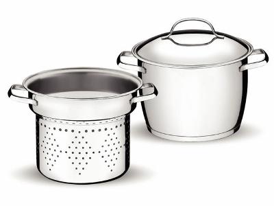 Jogo Cozi Pasta Tramontina Allegra Aço Inox 2 Peças