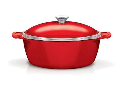 Caçarola Tramontina Vermelho com Tampa 24 cm 3,7 Litros