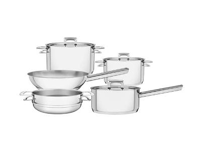 Jogo De Panelas Brava Aço Inox Com Fundo Triplo 5 Peças