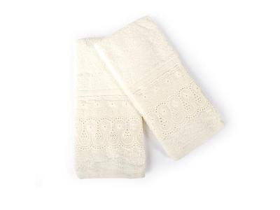 Kit Toalha Social Bordada/Rendada Buettner Perola 2 Peças