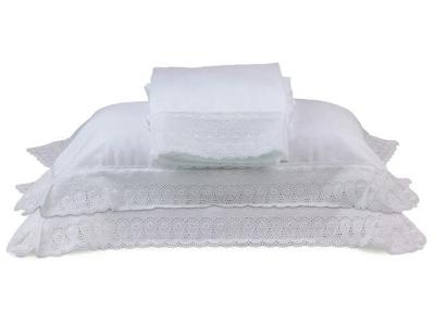 Jogo de Cama Casal Buettner 300 Fios Renascença 4 Peças Branco