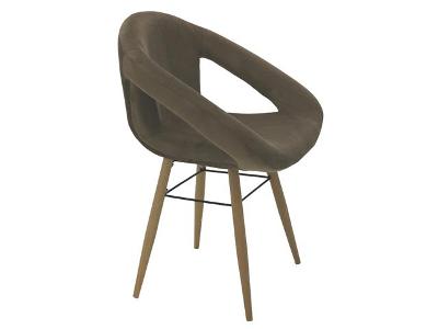 Poltrona Estofada Tramontina Delice com Base Madeira Moca