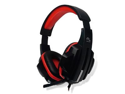 Fone de Ouvido Multilaser Headset Gamer P2 PH120 Preto e Vermelho