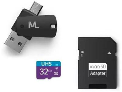 Kit Multilaser Adaptadores Dual Drive e SD com Cartão de Memoria 32GB