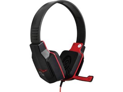 Headset Gamer Multilaser Earpad de Silicone P2 Preto e Vermelho