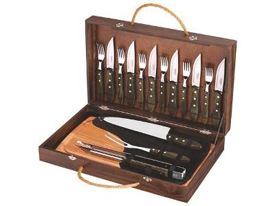 Kit Churrasco Tramontina Polywood Inox 17 Peças