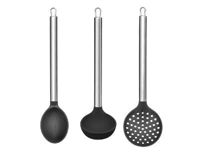 Kit Para Servir de Silicone Cabo Inox Preto Up Home UD068