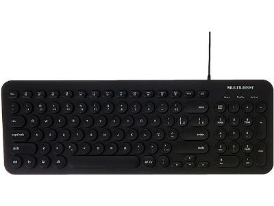 Teclado Multimídia Multilaser TC234 Teclas Redondas USB Preto