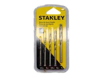 Conjunto de Brocas Helicoidais em Milímetros Stanley 5 Peças