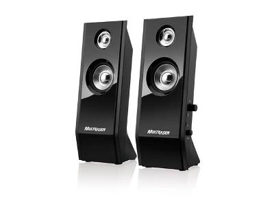 Caixa de Som Multilaser  2.0 8W Rms Shadow Black Piano USB SP091