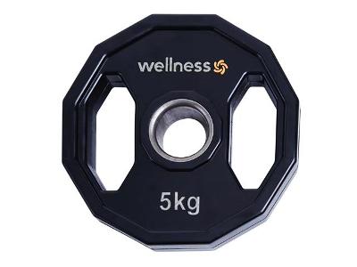 Anilha Olimpica Wellness Poliuretano 12 Faces 5 Kg WK019