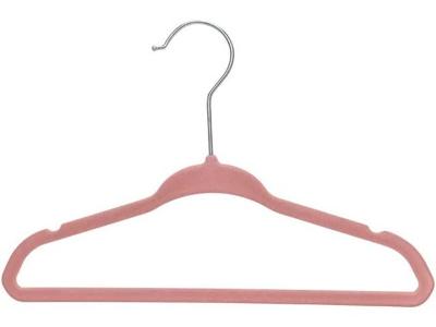 Conjunto Cabide Infantil Oikos de Veludo com Gancho 10 Peças Rosa