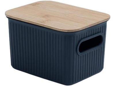 Caixa Organizadora Oikos Canelada com Tampa de Bambu 1,5L