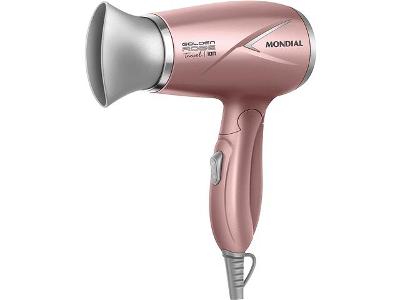 Secador de Cabelos Travel Mondial Golden Rose 1200W Bivolt SC-47-GR