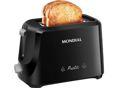 Tostador de Pães Pratic Mondial Preto/Prata 700W T-18 220V