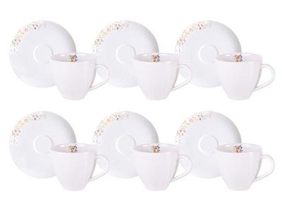 Kit Xícara e Pires de Café Tramontina Artemis em Porcelana 100ml 12Pçs