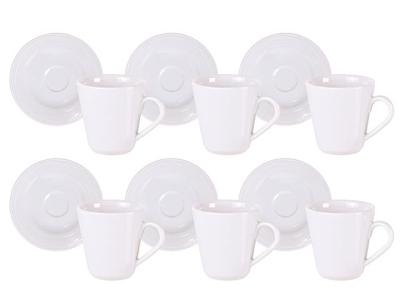 Kit Xícara e Pires de Café Tramontina Nexus em Porcelana 70 ml 12 Pçs