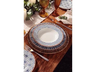 Kit Prato Sobremesa Tramontina Abstratta em Porcelana 21 cm 6 Peças