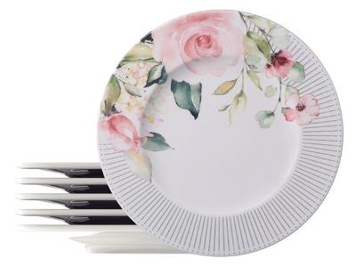 Kit Prato Raso Tramontina Ornatta em Porcelana Decorada 28 cm 6 Peças