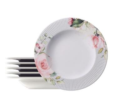 Kit Prato Fundo Tramontina Ornatta em Porcelana Decorada 23 cm 6 Peças