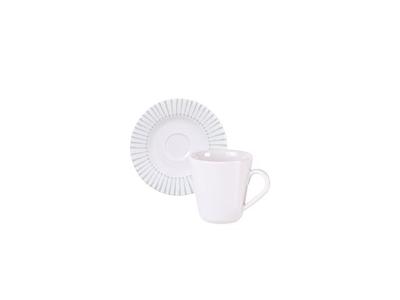 Kit Xícara e Pires de Café Tramontina Monocroma em Porcelana 70ml 12Pç