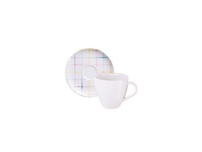 Kit Xícara e Pires Expresso Tramontina Sweet Color em Porcelana 12Pçs