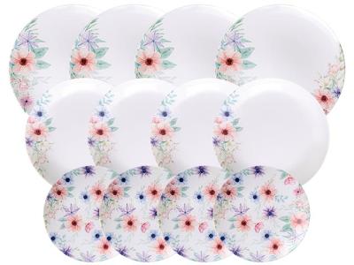Jogo de Pratos Tramontina Floratta em Porcelana Decorada 12 Peças