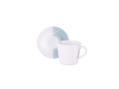 Kit Xícaras e Pires de Chá Tramontina Aquarius em Porcelana 185ml 12Pç