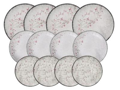 Jogo de Pratos Tramontina Floralis em Porcelana Decorada 12 Peças