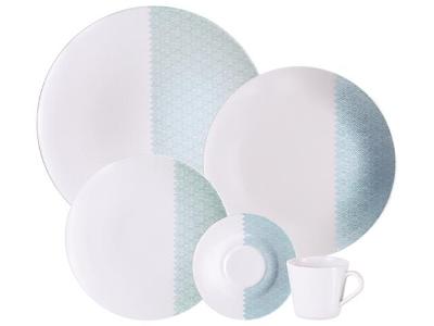 Aparelho de Jantar Tramontina Aquarius em Porcelana Decorada 20 Peças