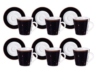 Kit Xícara e Pires de Café Tramontina Valentina em Porcelana 12Pçs