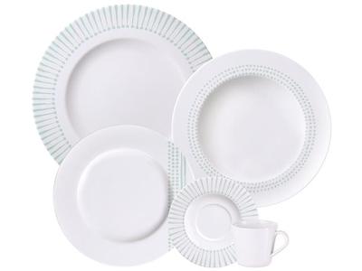 Aparelho de Jantar Tramontina Monocroma em Porcelana Decorada 20 Peças