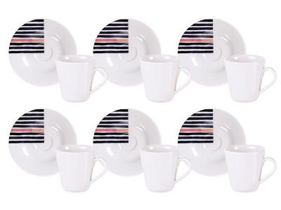 Kit Xícara e Pires de Café Tramontina Street em Porcelana 70 ml 12 Pçs