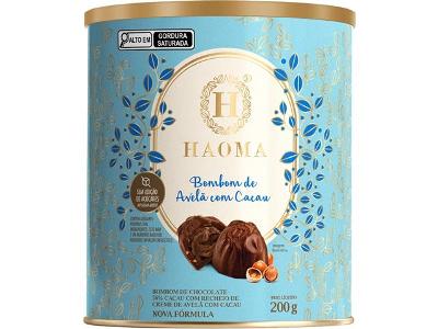 Bombom de Chocolate Haoma com recheio de Avelã com Cacau