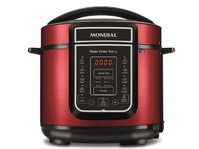 Panela Elétrica de Pressão Mondial Master Cooker 5L PE-39 - Vermelho/Inox