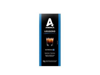 Caixa com 10 Cápsulas de Café América Leggero