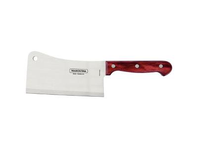 Cutelo Tramontina Polywood em Aço Inox e Cabo de Madeira Vermelho 6"