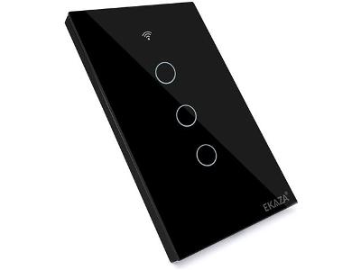 Interruptor Inteligente com Wifi Smart Ekaza 3 Botões Preto
