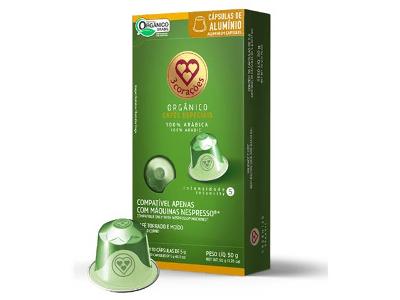 Cápsula de Café Compatíveis Nespresso 3 Corações Orgânico