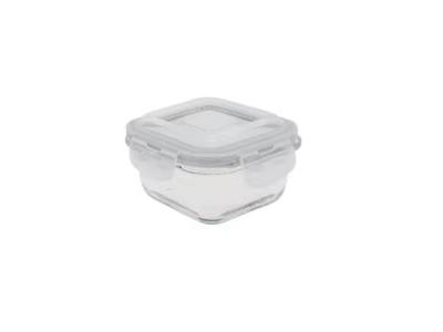 Pote de Vidro com Tampa Oikos Transparente Quadrado Raso 320ml