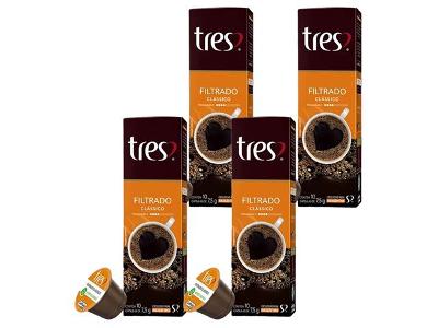 Combo 40 Cápsulas Três Corações Café Filtrado Clássico