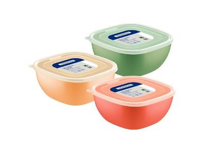 Combo 3 Potes Tramontina Mixcolor com Tampa Transparente 4L