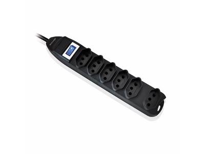 Filtro de Linha 6 Tomadas Linear Preto Multilaser WI221