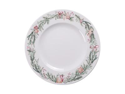 Prato Panetone Tramontina Noite Feliz em Porcelana Decorada 28 cm