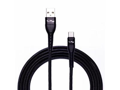 Cabo Lity C11P USB A - USB C Carregamento Rápido Até 60W E 3A 2M Preto
