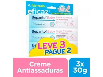 Kit Creme para Assaduras Bepantol Baby 3 Unidades de 30g