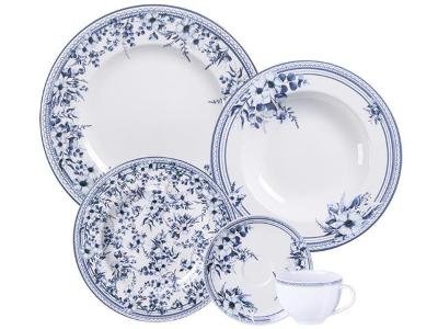 Aparelho de Jantar Tramontina Azzura em Porcelana Decorada 30 Peças